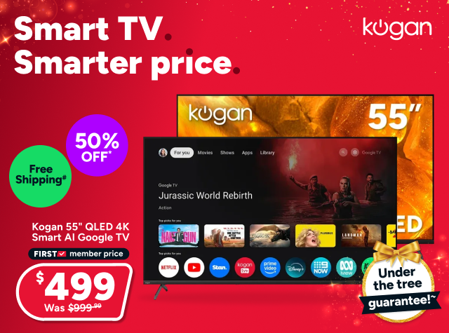 Kogan 55" QLED 4K Smart AI Google TV
