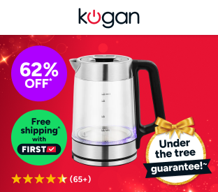 Kogan SmarterHome™ 1.7L Double Wall Glass Smart Kettle (Stainless Steel) Product Image
