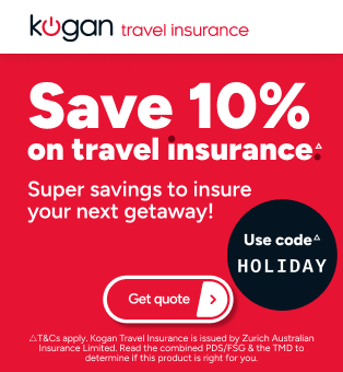 Kogan Travel Insurance - Save 10% △