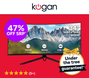 Kogan Infinity 34" Curved Ultrawide WQHD 180Hz USB-C Monitor Product Image