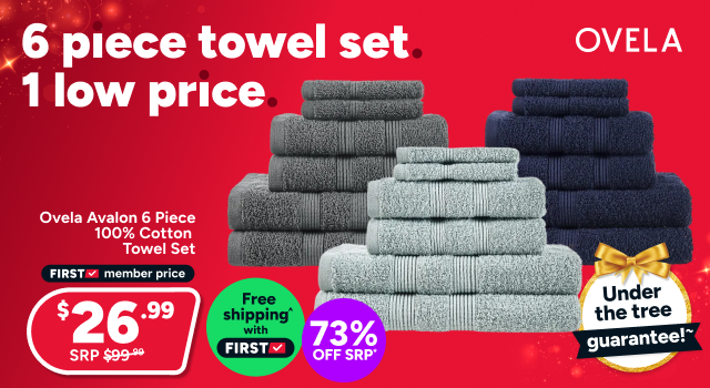 Ovela Avalon 6 Piece 100% Cotton Towel Set