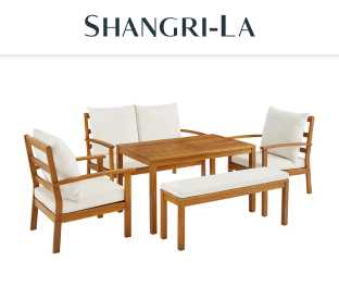 Shangri-La 6 Seater Almora Outdoor Lounge Dining Set Product Image