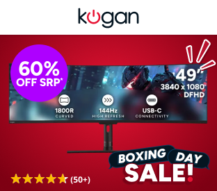 Kogan Infinity 49" Curved Ultrawide DFHD 144Hz 1ms FreeSync USB-C Gaming Monitor Product Image