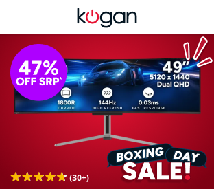 Kogan Infinity 49" Curved Ultrawide QD-OLED Dual QHD 5K 144Hz 0.03ms USB-C Gaming Monitor Product Image