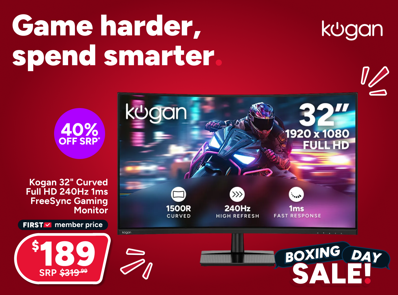 Kogan 32" Curved Full HD 240Hz 1ms FreeSync Gaming Monitor