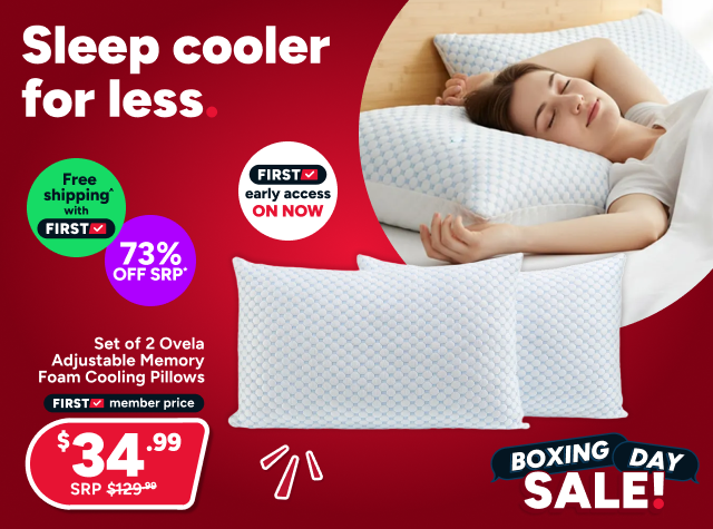 Set of 2 Ovela Adjustable Memory Foam Cooling Pillows