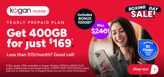 Kogan Mobile Boxing Day - 400GB for $169 †