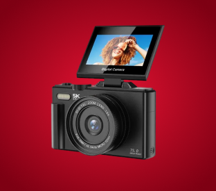 Kogan 5K 75MP Digital Vlogging Camera with Flip Screen (Dual Battery Bundle) Product Image