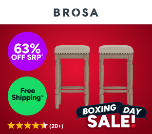 Set of 2 Brosa Clovis Counter Stools (French Beige, 65cm) Product Image