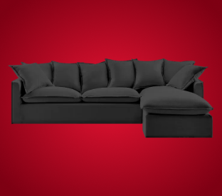Brosa Palermo 3 Seater Modular Sofa with Right Chaise (Night Black) Product Image