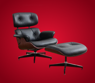 Matt Blatt Eames Premium Replica Leather Lounge Chair and Ottoman Product Image