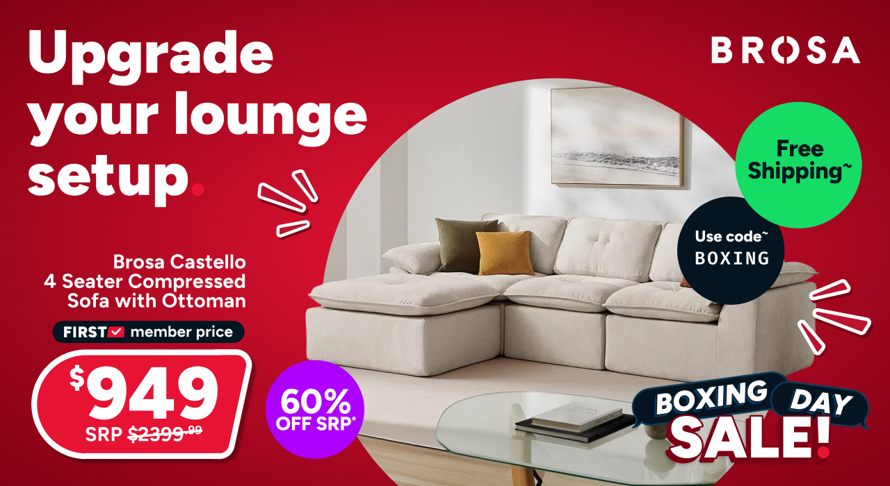 Brosa Castello 4 Seater Compressed Sofa with Ottoman