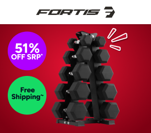 Fortis 2.5-12.5kg Hex Dumbbell Set with Rack (5 Pairs) Product Image