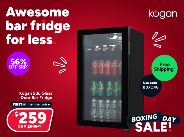 Kogan 93L Glass Door Bar Fridge