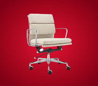 Matt Blatt Eames Replica Low Back Soft Pad Fabric Office Chair (Beige/Chrome) Product Image