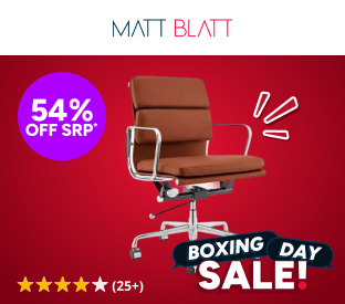 Matt Blatt Eames Replica Low Back Soft Pad Leather Office Chair (Tan/Chrome) Product Image