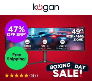 Kogan Infinity 49" Curved Ultrawide Dual QHD 5K 120Hz 1ms Freesync USB-C Gaming Monitor (5120 x 1440 Product Image