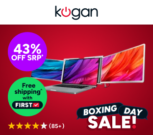 Kogan XPRESSO 14" Full HD Pro Dual Screen Tri-Fold Portable Monitor for 14” - 17” Laptops (1920 x 1080) Product Image