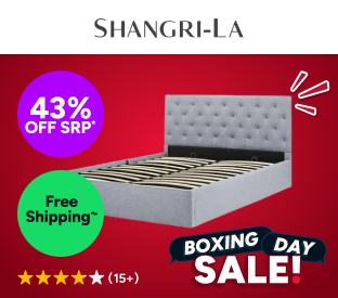 Shangri-La Newport Gas Lift Bed Frame (Pewter Grey, Queen)Product Image