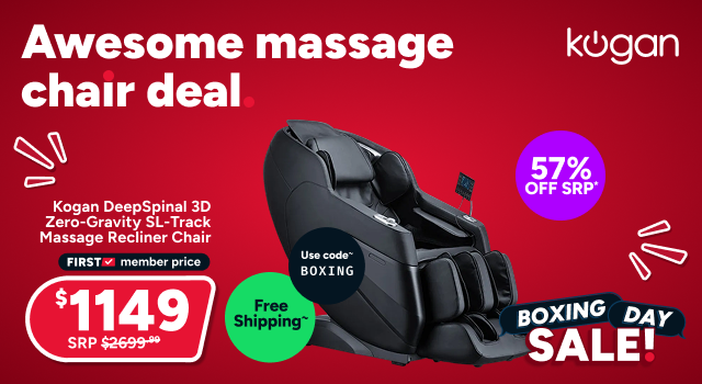 Kogan DeepSpinal 3D Zero-Gravity SL-Track Massage Recliner Chair (Charcoal)