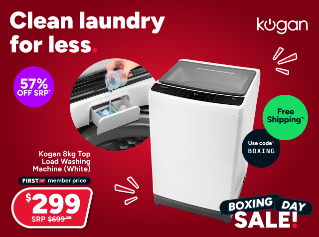 Kogan 8kg Top Load Washing Machine (White)