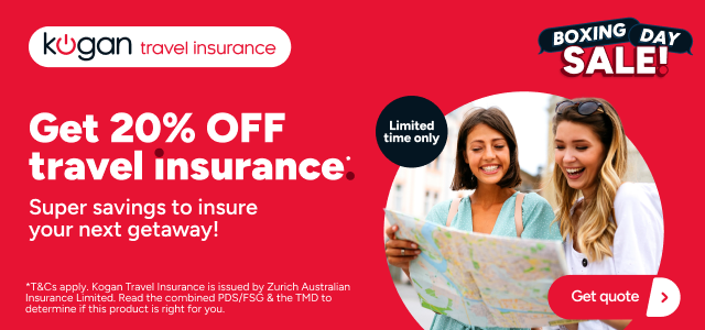 Kogan Travel Insurance Boxing Day - 20% OFF *