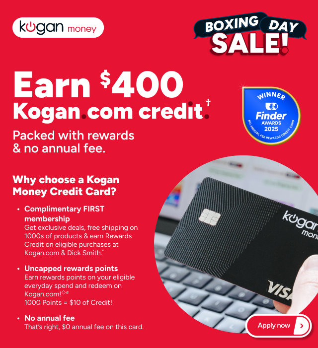 Kogan Money Boxing Day - Earn $400 Kogan Credit †