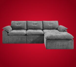 Brosa Castello 4 Seater Compressed Sofa with Ottoman (Charcoal) Product Image