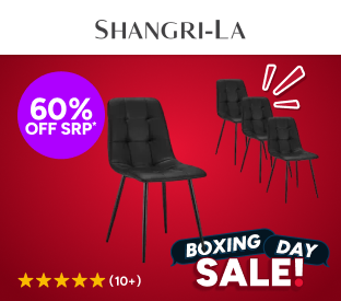 Set of 4 Shangri-La Dover Dining Chairs (Charcoal, PU Leather) Product Image