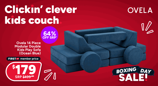 Ovela 14 Piece Modular Double Kids Play Sofa (Ocean Blue)