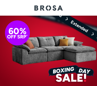 Brosa Castello 4 Seater Compressed Sofa with Ottoman (Charcoal) Product Image