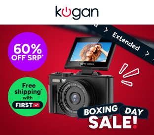 Kogan 5K 75MP Digital Vlogging Camera with Flip Screen (Dual Battery Bundle) Product Image