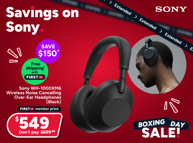 Sony WH-1000XM6 Wireless Noise Cancelling Over-Ear Headphones (Black)