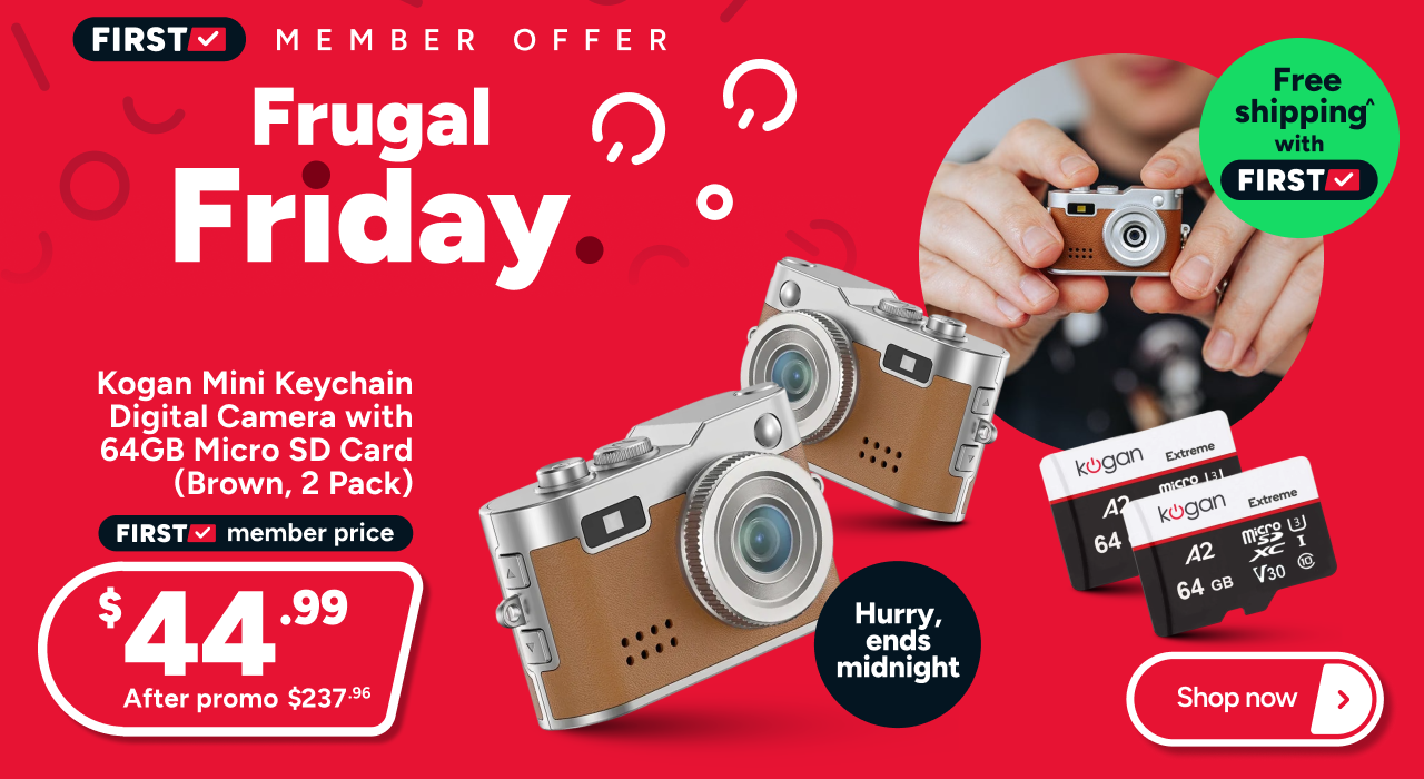 Kogan Mini Keychain Digital Camera with 64GB Micro SD Card (Brown, 2 Pack)