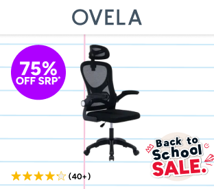 Ovela Student Mesh Office Chair with Head Rest (Black) Product Image