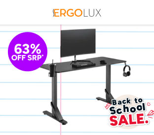 Ergolux Heavy Duty Height Adjustable Desk 136cm x 60cm (Black) Product Image
