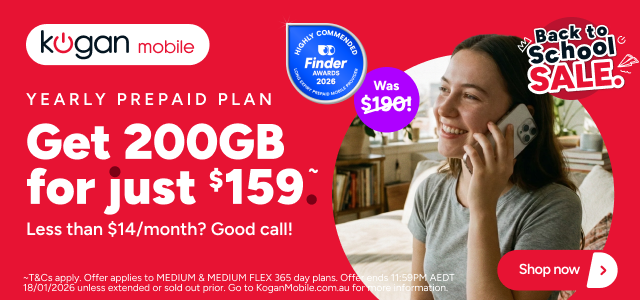 Kogan Mobile - 200GB for $159 ~