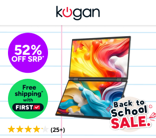 Kogan XPRESSO 15.6" Full HD Stackable Dual Screen USB-C Portable Monitor Product Image