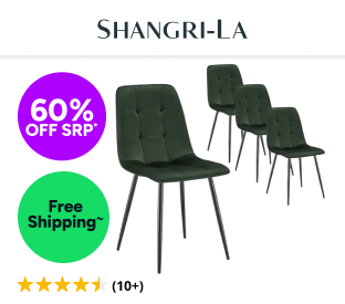 Set of 4 Shangri-La Dover Dining Chairs (Green, Velvet) Product Image