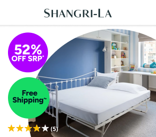 Shangri-La Seattle Pull out Trundle Bed (White, Single) Product Image
