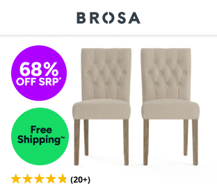 Set of 2 Brosa Espen Dining Chairs (French Beige/Wire Brushed) Product Image