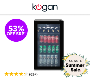 Kogan 93L Glass Door Bar Fridge Product Image