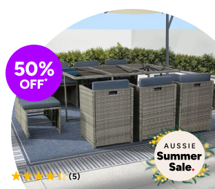 Grdeon Outdoor Dining Set (11 Piece, Grey Wicker) Product Image