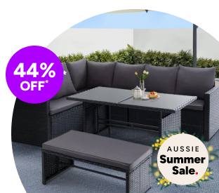Gardeon Outdoor Dining Set Sofa Lounge Setting (Black) Product Image