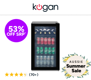 Kogan 93L Glass Door Bar Fridge Product Image