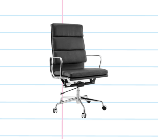 Matt Blatt Eames Replica High Back Soft Pad Leather Office Chair (Black/Chrome) Product Image