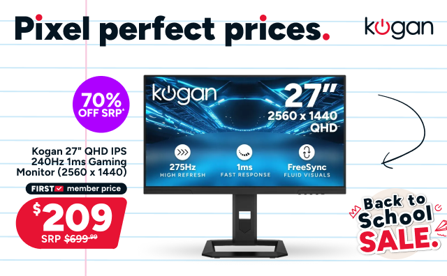 Kogan 27" QHD IPS 240Hz 1ms Gaming Monitor