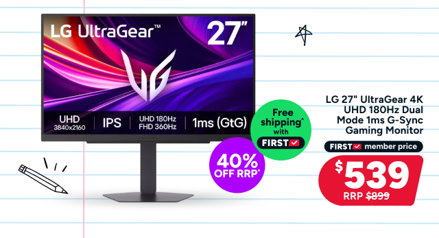 LG 27inch UltraGear 4K UHD 180Hz Dual Mode 1ms G-Sync Gaming Monitor