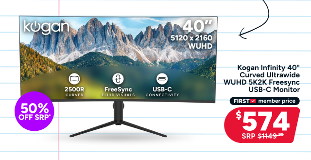 Kogan Infinity 40inch Curved Ultrawide WUHD 5K2K Freesync USB-C Monitor