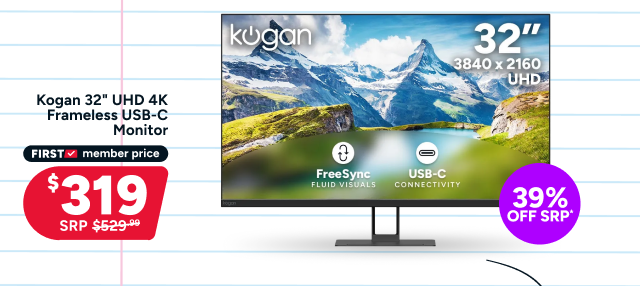 Kogan 32inch UHD 4K Frameless USB-C Monitor